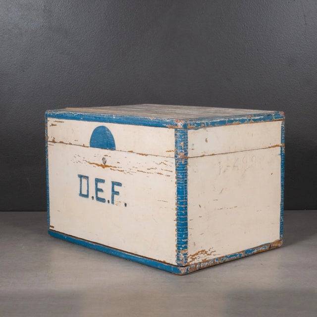 Handmade Monogrammed Wooden Toolbox With Inner Tray C.1940 For Sale - Image 4 of 12