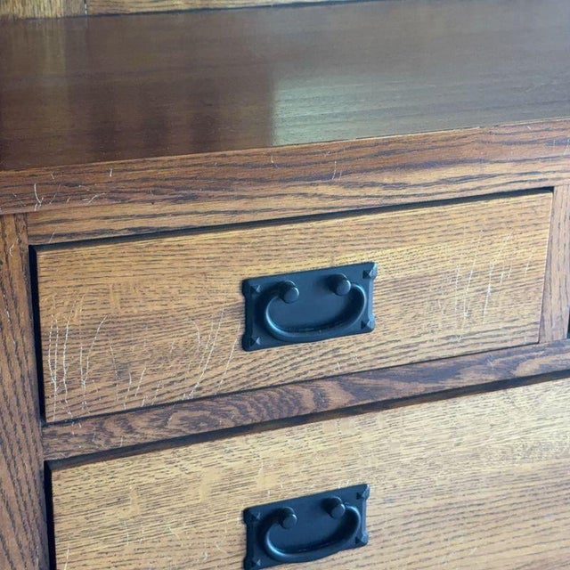 1990s Mission Oak Dresser With Mirror For Sale - Image 5 of 7