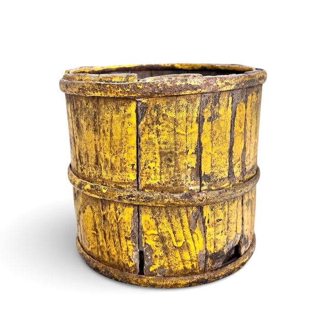 Rustic European Antique Berry Bucket With Original Paint For Sale - Image 3 of 6