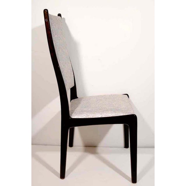 Ebony Set of Six Mid-Century Modern High Back Dining Chairs in the Style of Gio Ponti For Sale - Image 8 of 13