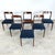 Dimensions: H 30.5” x W 18” x D 19.3” x SH 19” Set of 6 Vintage German dining chairs from Lübke with original blue fabric...