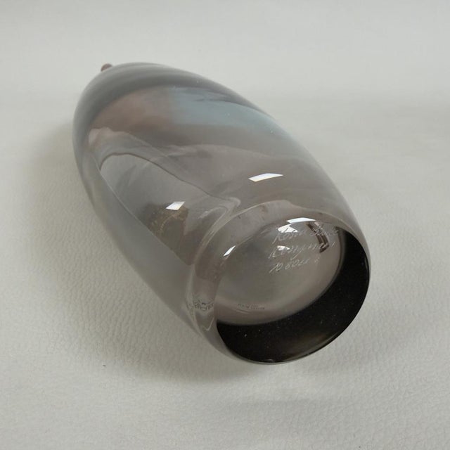 20th Century Modern Smoked Green Water Glass Vase by K Engman for Kosta Boda For Sale - Image 6 of 11