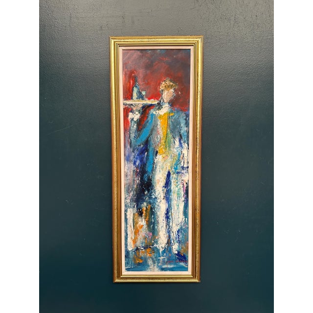 Karl Höglund, Waiter, 1960s, Oil Painting on Panel, Framed For Sale - Image 14 of 14