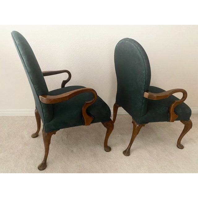 Pennsylvania House Elegant Cherry Wood and Exquisitely Upholstered Dearborn Pair of Chairs Mint Condition For Sale - Image 11 of 16