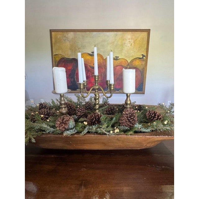 Antique Large Wooden Dough Bowl or Trencher Bowl, C. Early 20th Century For Sale - Image 14 of 16