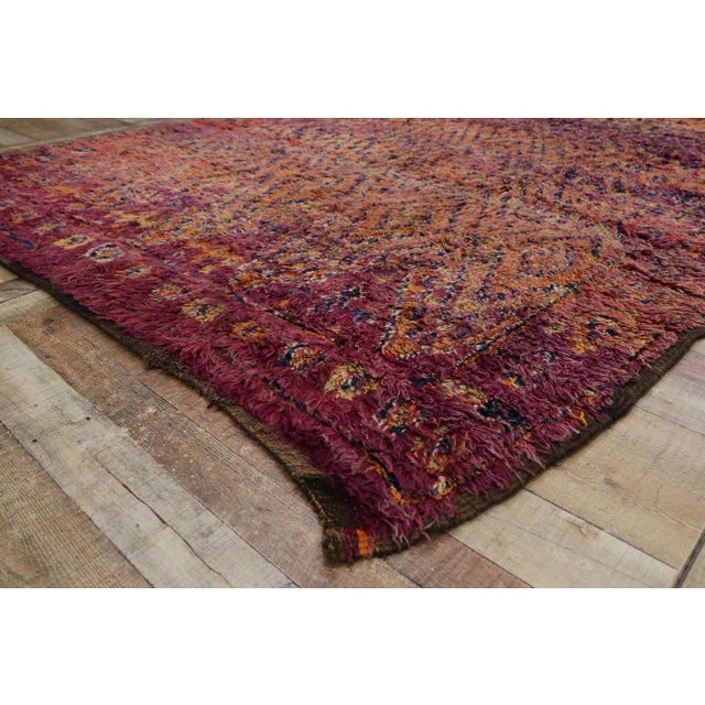 Late 20th Century Vintage Beni MGuild Moroccan Rug, 07'02 X 09'00 For Sale - Image 9 of 12