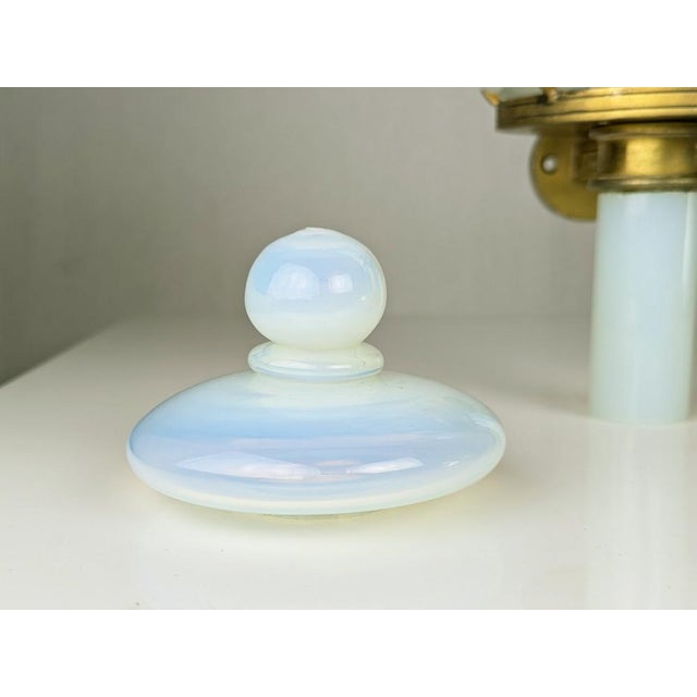 1950s Large Gilted Metal and Iridescent Murano Glass Sconce, 1940s For Sale - Image 5 of 16