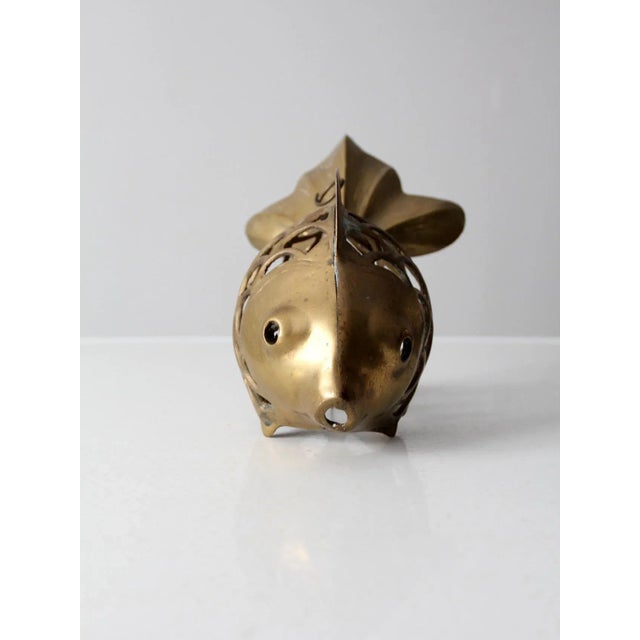 Mid-Century Modern Mid-Century Brass Fish Figurine For Sale - Image 3 of 10