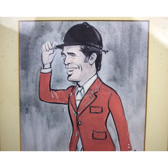Mid 20th Century German Show-Jumper, Alwin Schockemohle Watercolour by Tim Holder For Sale - Image 4 of 6