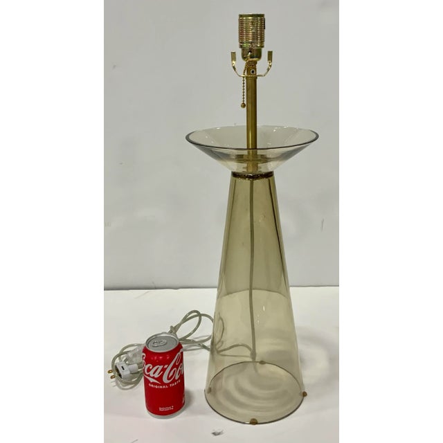 Baker Furniture Company Barbara Barry for Baker Smoked Glass Waistline Table Lamp For Sale - Image 4 of 4