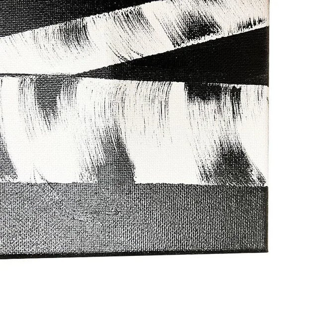 Mid-Century Modern Outsider Painting of Trees in Black and White on Canvas For Sale - Image 3 of 6