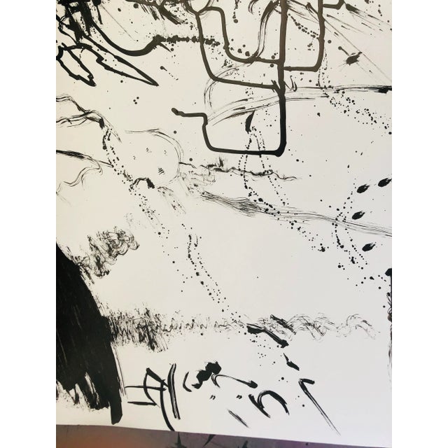 Abstract Abstract Painting by Artug Black Ink on Paperboard 22x28 For Sale - Image 3 of 4