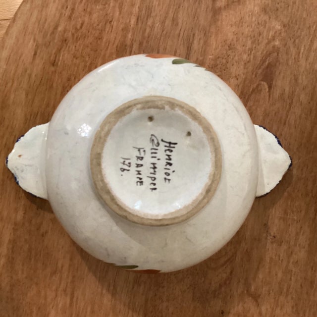 Ceramic Vintage Henriot Quimper Fish Dish # 540 & Soup Bowl With Handles #178 France- 2 Pieces For Sale - Image 7 of 13