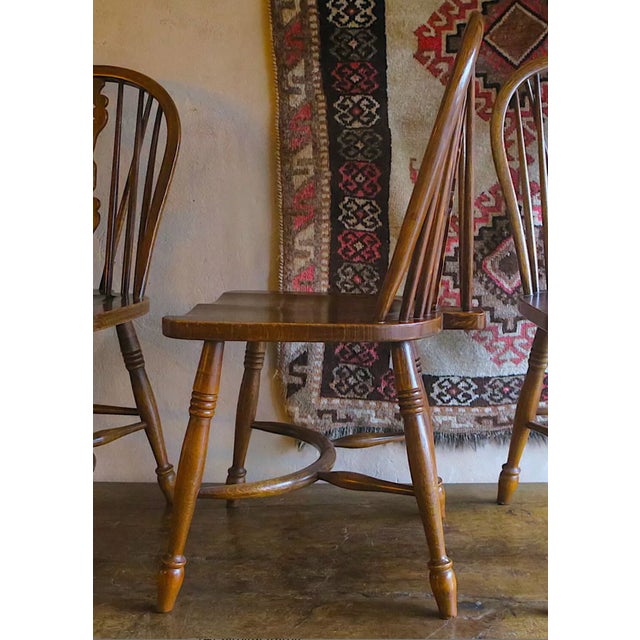 Mid-Century Modern Oak Lyre-Back Windsor Chairs, Set of 6 For Sale - Image 12 of 17