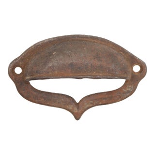 Antique 3.875 In. Cast Iron Drawer Bin Pull For Sale
