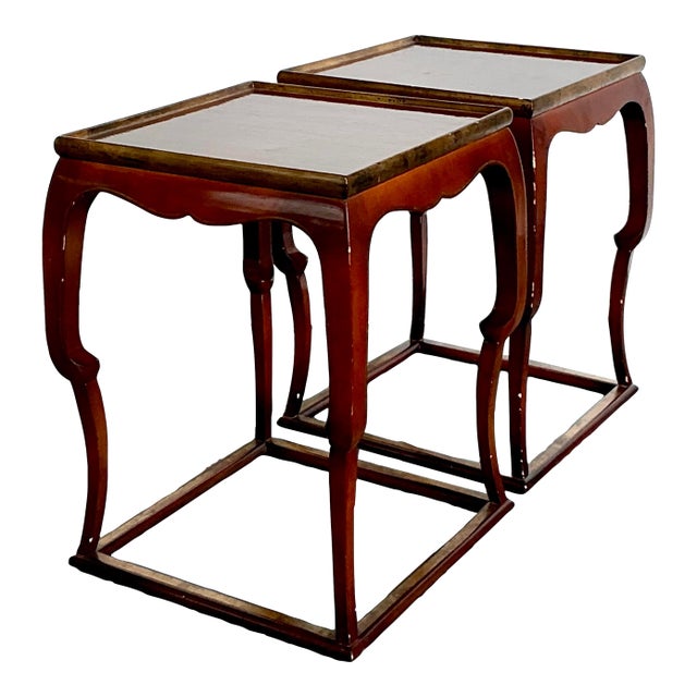 Vintage Asian Lacquered Side Tables - A Pair For Sale