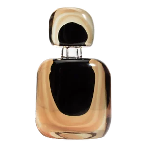 Hand Blown Murano Bottle in Smoky Quartz and Onyx Black