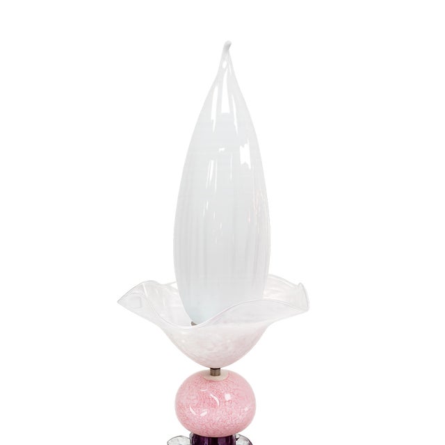 Metal Art Nouveau Style Crystal Floral Floor Lamps, Set of 2 For Sale - Image 7 of 12