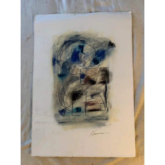 Original Abstract Painting on Italian Rag Paper by Artist Kathyrn Henneman. Signed For Sale - Image 10 of 10