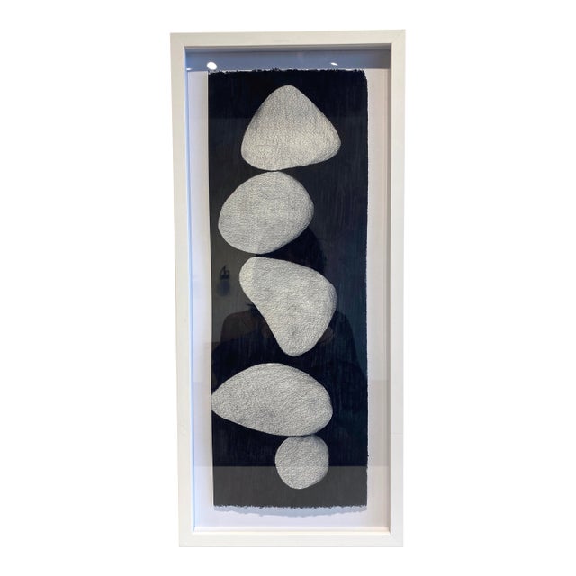 Framed Minimalist Black and White Organic Abstract Drawing by Pauline Kochanski For Sale