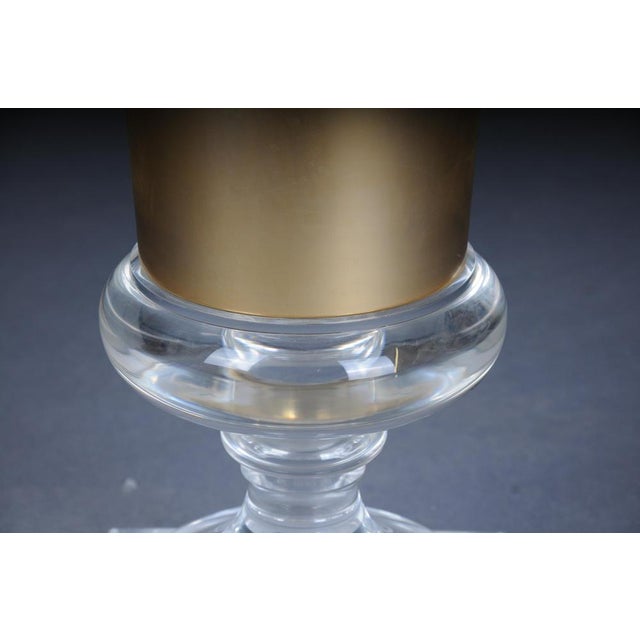 Hollywood Regency Gilt Acrylic Goblet Vase For Sale - Image 4 of 11