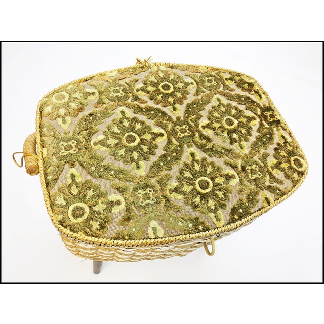 Mid Century Modern Wicker Sewing Basket with Legs & Handle Chairish