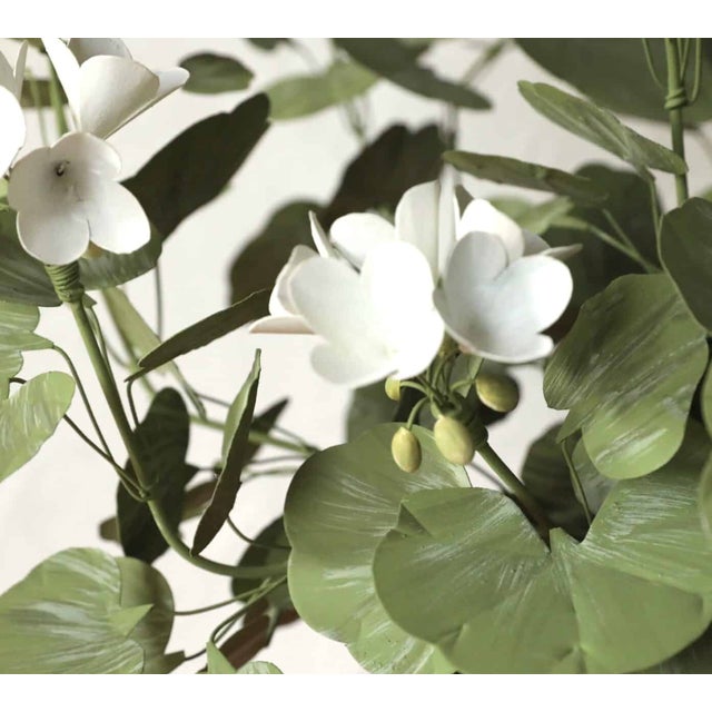 Hand Painted Tole Geranium in Pot For Sale - Image 9 of 10