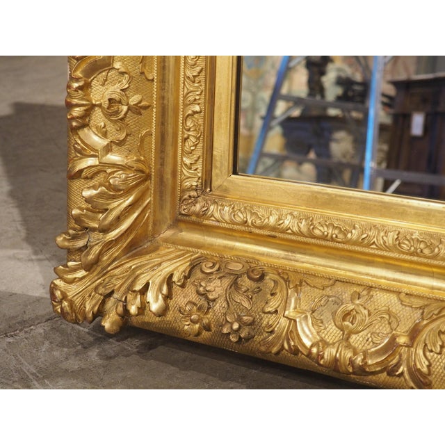Antique French Louis XIV Style Symmetrical Giltwood Mirror, Circa 1890 For Sale - Image 13 of 18