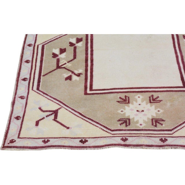Vintage Turkish Anatolian Hand Knotted Wool Rug, 2'4x3'7 For Sale - Image 4 of 5