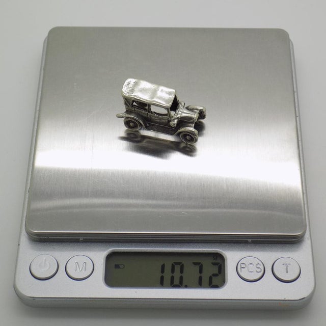 Silver Vintage Italian Handmade Genuine Silver Classic Car Dollhouse Miniature, 1970s For Sale - Image 8 of 11