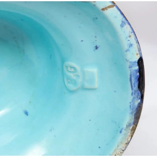 Blue Pair of Late 19th Century Cobalt Blue Porcelain and Limoges Enamel Portrait Vases For Sale - Image 8 of 12
