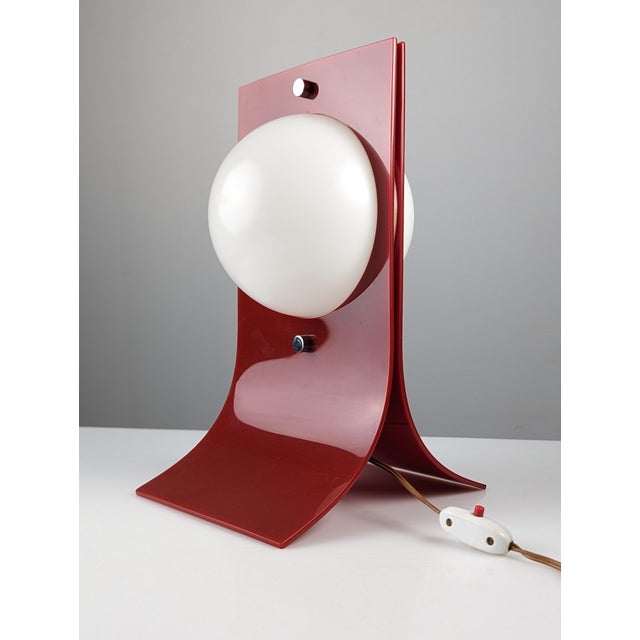Red Red Acrylic Area Type Table Lamp attributed to Neal Small, 1960s For Sale - Image 8 of 10