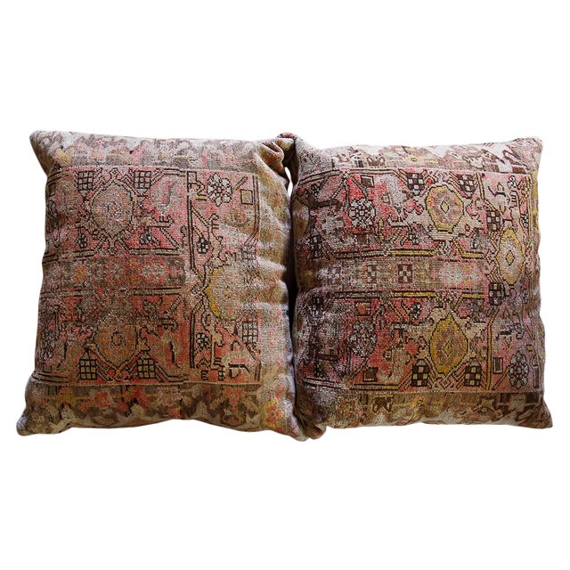 Pillows Oriental Rug Leather A Pair Chairish