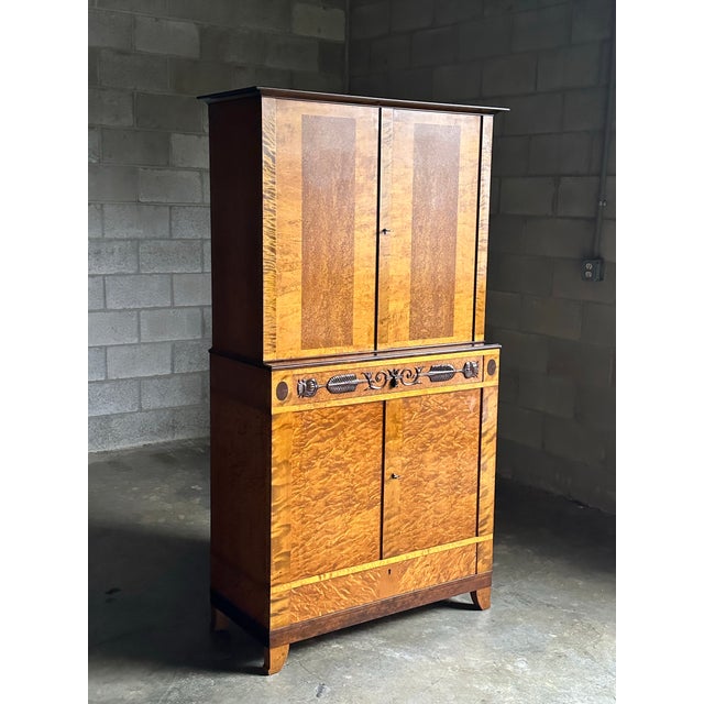 Mid-Century Modern 1930s Swedish Large Cupboard Cabinet by Carl Malmsten for Ab Nordiska Kompaniet in Birch and Birch Root For Sale - Image 3 of 12