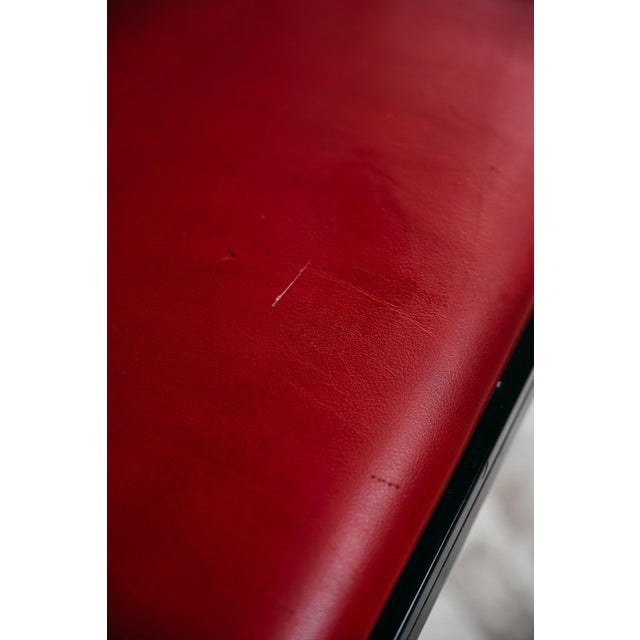Postmodern Sofa in Wood and Red Leather from Ernest Archibald Taylor For Sale - Image 6 of 10