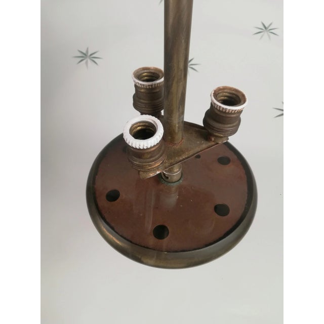 1940s Brass and Curved Glass Pendant Lamp in the style of Pietro Chiesa for Fontana Arte, 1940s For Sale - Image 5 of 12