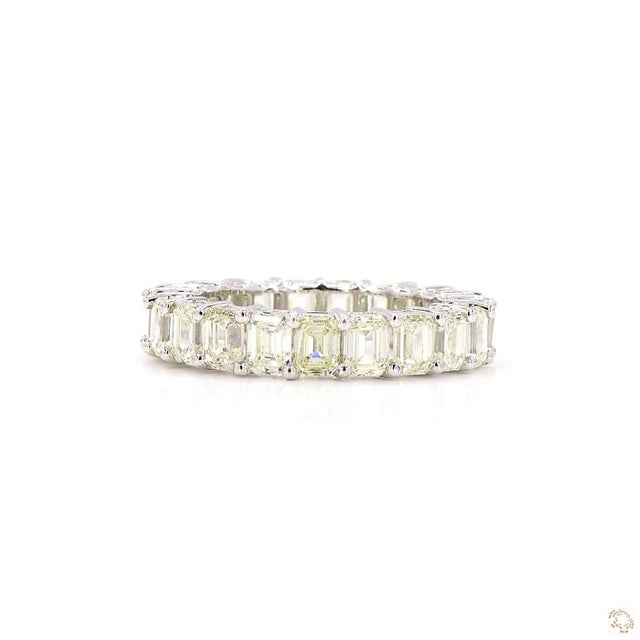 Metal 5.28 Carat Princess Cut Diamond Gold Ring, Size 6.5 For Sale - Image 7 of 9