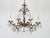 Vintage 6 Arm 6 Light Dark Patina Swanky Brass Cut Lead Glass Crystal Chandelier For Sale - Image 12 of 12