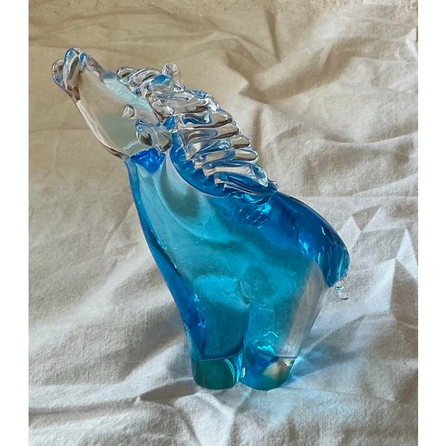 Vintage 1960’s Murano Glass Horse 7” Tall by 3.5” Long - Original Foil Label For Sale - Image 10 of 12
