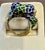 Blue & Green Enamel Snake Animal Cocktail Ring in 18 Karat Yellow Gold Size 5 For Sale - Image 18 of 18