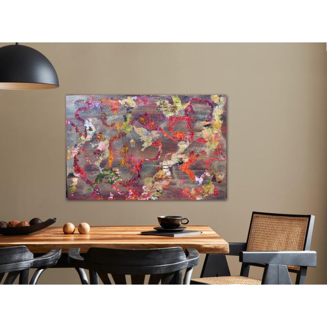 Tapestry of Secrets * Original Contemporary Art *Abstract Painting by Lisa Finlayson For Sale - Image 4 of 12