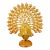 Vintage Gilt Metal Peacock Figurine With Faux Pearls & Green Stones - 345g For Sale
