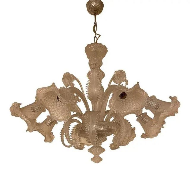 Italian Style Murano Glass in Transparent and Sand Chandelier by Simoeng For Sale - Image 12 of 12