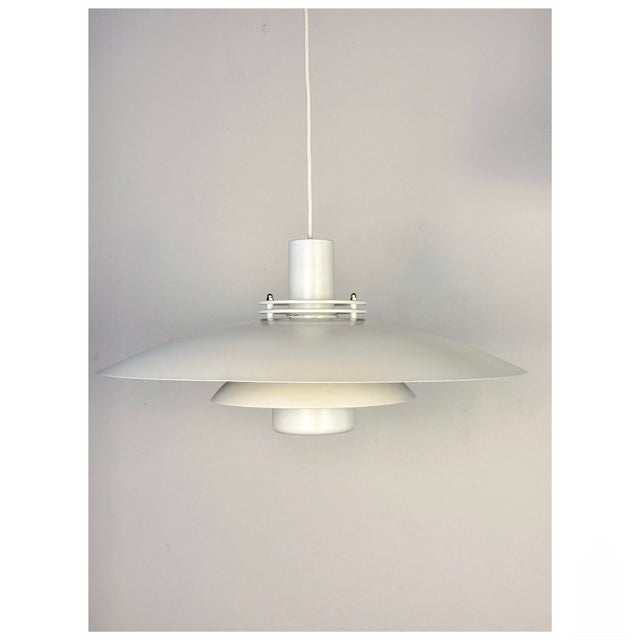 1990s Danish White Multi-Layered Pendant Light from Form-Light, Denmark, 1980s For Sale - Image 5 of 5
