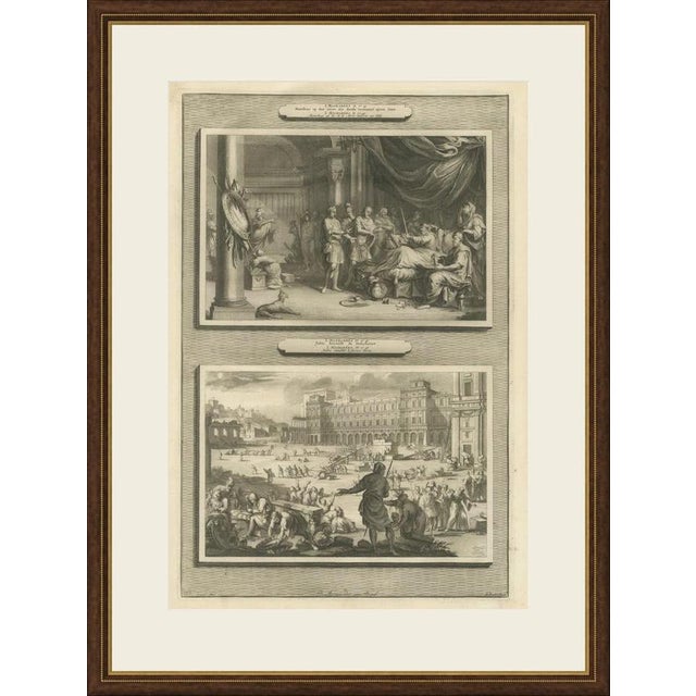 This original copperplate engraving from Pieter Mortier's illustrated Bible, Amsterdam circa 1700, shows two biblical...
