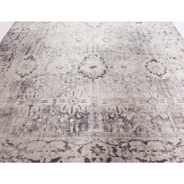 Contemporary Eggplant Beige Handmade Wool Rug by Doris Leslie Blau For Sale - Image 4 of 9