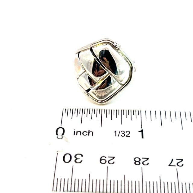1990s John Hardy Estate Woven Bamboo Style Ring 7.25 Silver For Sale In New York - Image 6 of 6