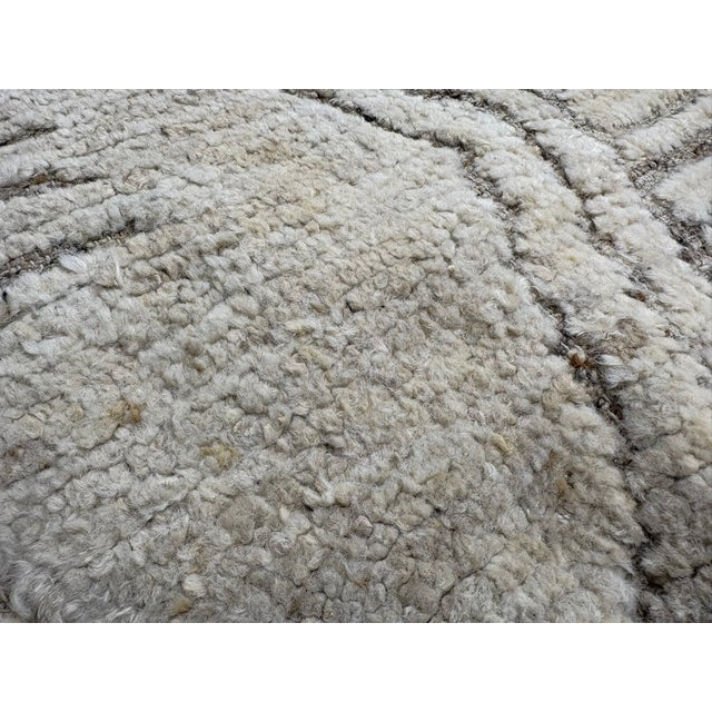 Rh Halima Hand-Knotted Wool Rug — 12' × 15' Marled Ivory / Latte | Undyed Wool | High-Low Texture For Sale - Image 9 of 18