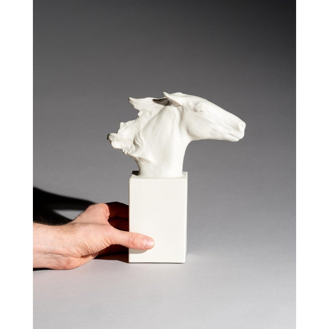 Porcelain Model 1609 Hannibal Equestrian Horse Head Sculpture by Albert Hinnrich Hussmann for Rosenthal, 1920s-1940s For Sale - Image 3 of 11