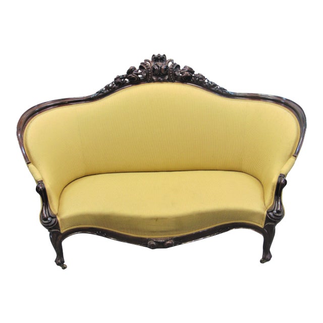 Victorian Rose Carved Rosewood Sofa Chairish